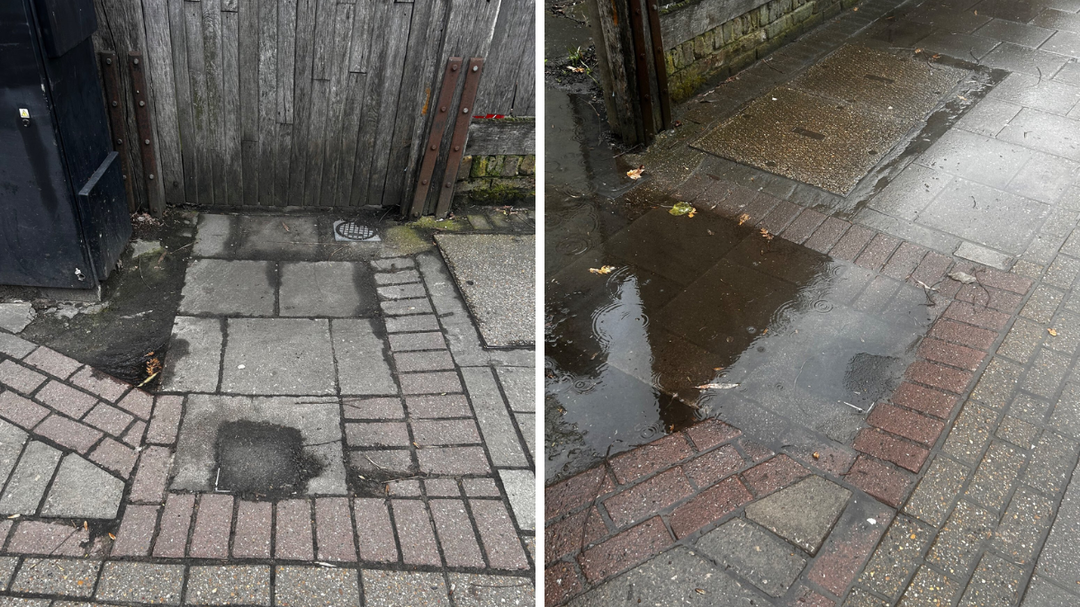 Tarmac-Filled Drain Causes Ongoing Flooding on Clapham Common North Side